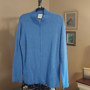 Bedford Fair Full Zip mock turtleneck sweater jacket NWOT Large